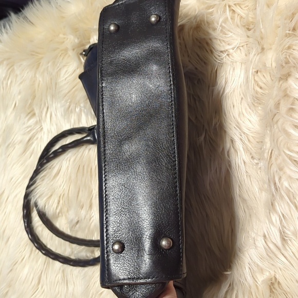 Black leather Patricia Nash Zancona tote bag purse - Picture 4 of 15